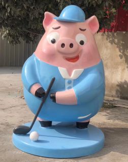 吾皇駕到玻璃鋼卡通小鳥雕塑欣賞