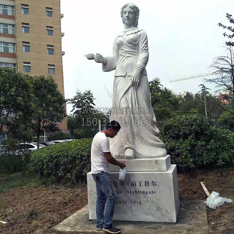 醫(yī)院園林提燈天使南丁格爾石雕塑