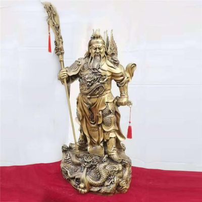 家用純銅九龍關(guān)公擺件武財神關(guān)羽