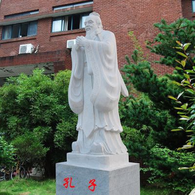 校園孔子像，漢白玉大理石石刻孔子