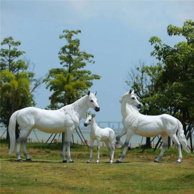 玻璃鋼仿真動物戶外園林景觀馬雕塑