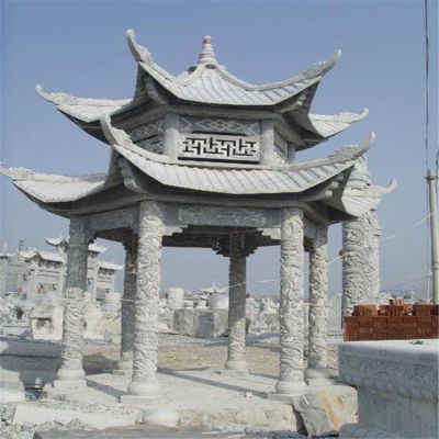 公園廣場(chǎng)青石雕刻中式景觀(guān)涼亭